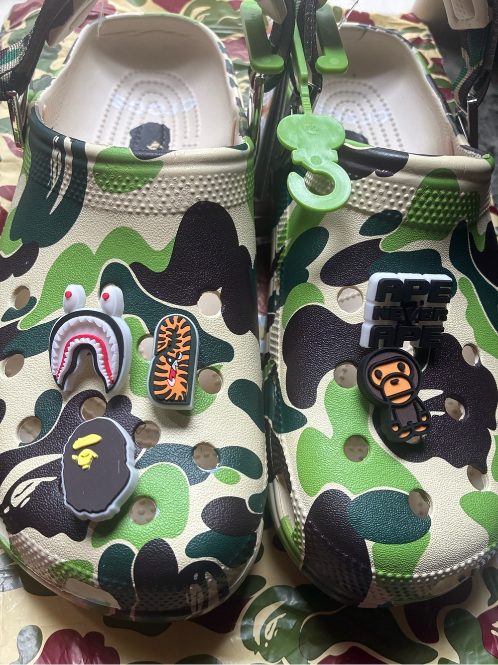 Bape slip on crocs